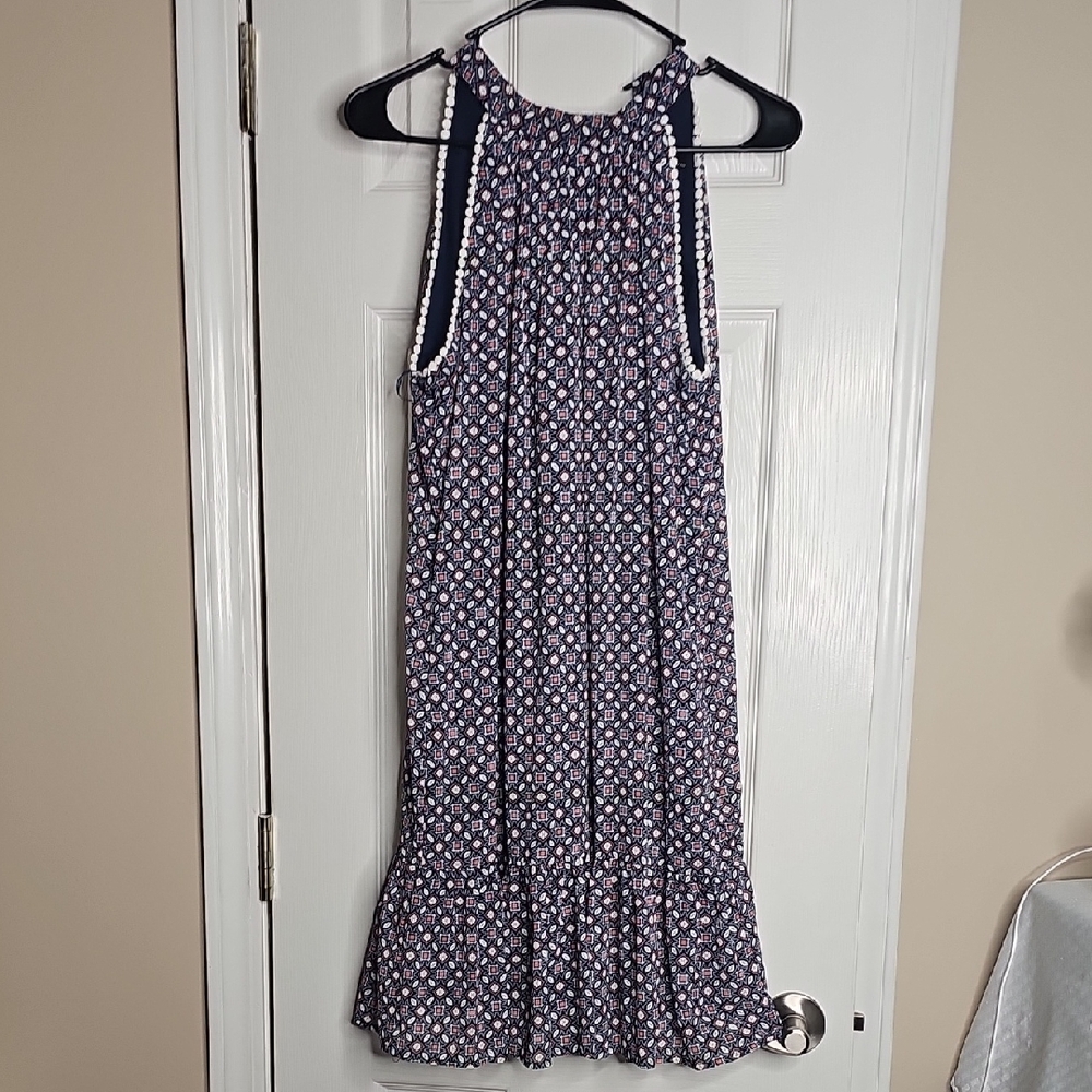 Elegant LF Floral Midi‎ Dress - Navy, Mauve White Easter Spring